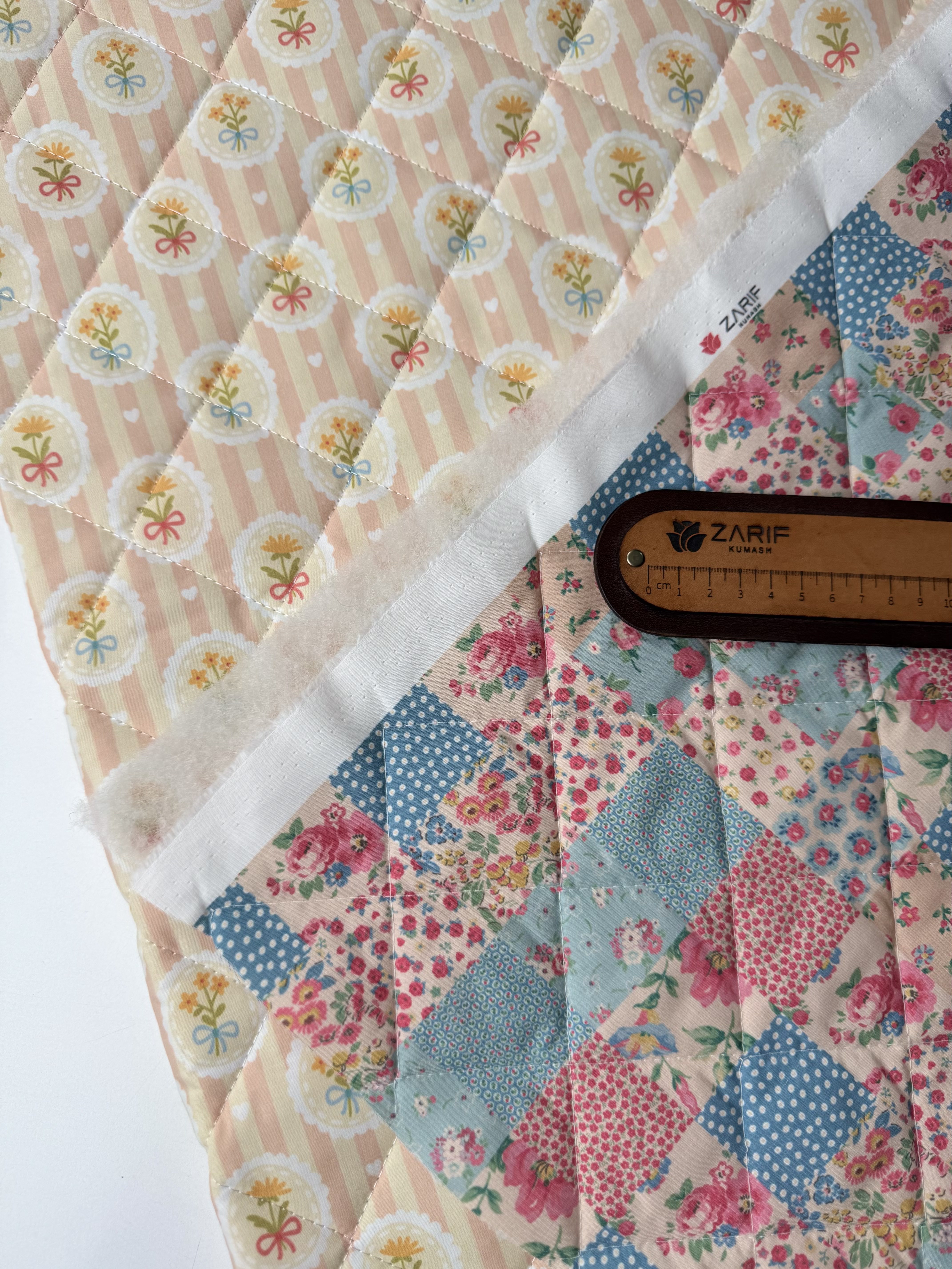 Vintage Buket / Vintage Kırkyama Çift Taraflı Poplin Kapitone