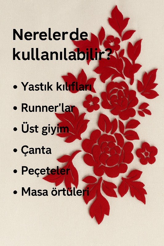 Gül Gölgesi 3 Boyutlu Keten Kumaş