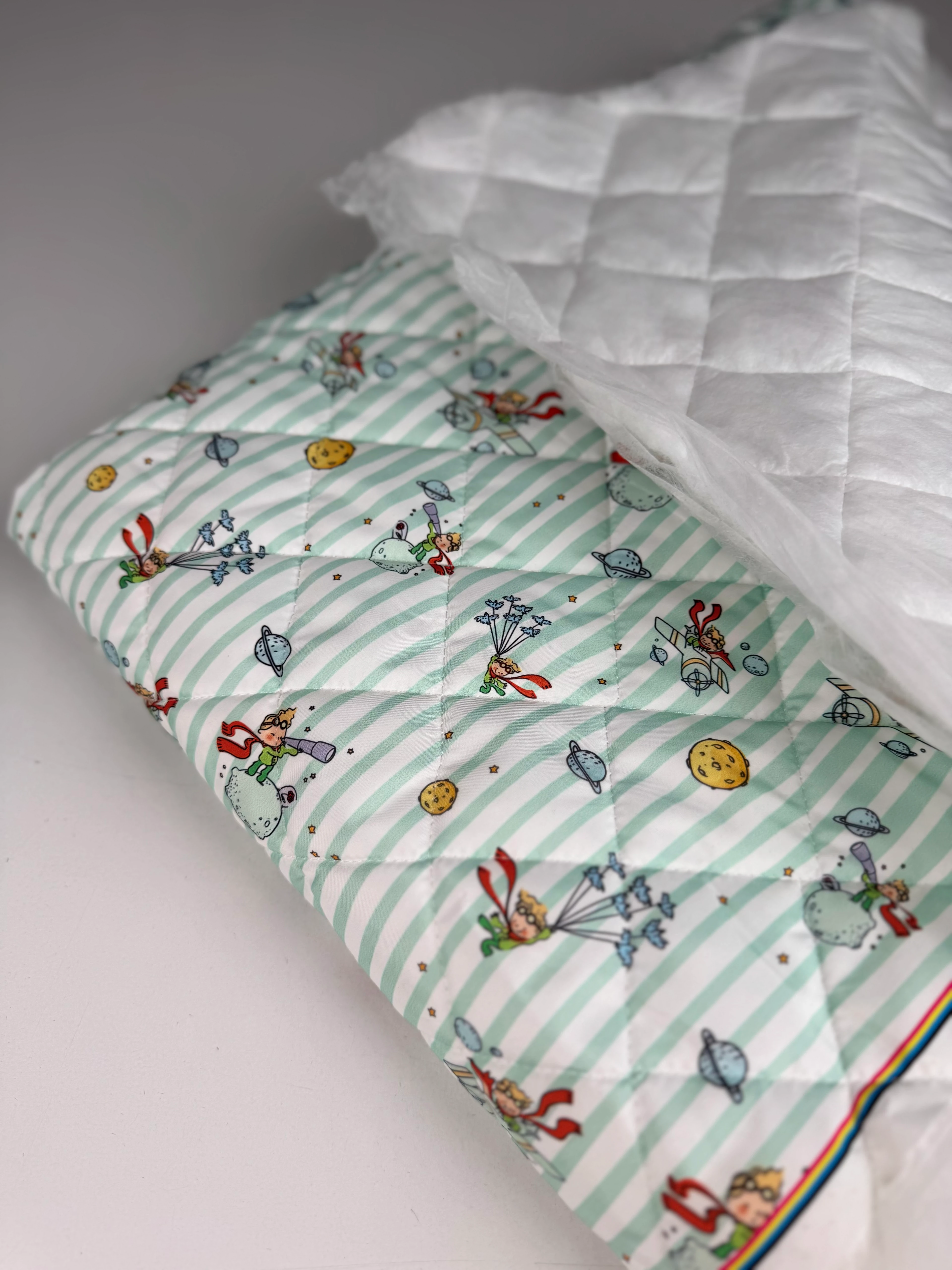 Çizgili Küçük Prens Su Geçirmez Kapitone Kumaş