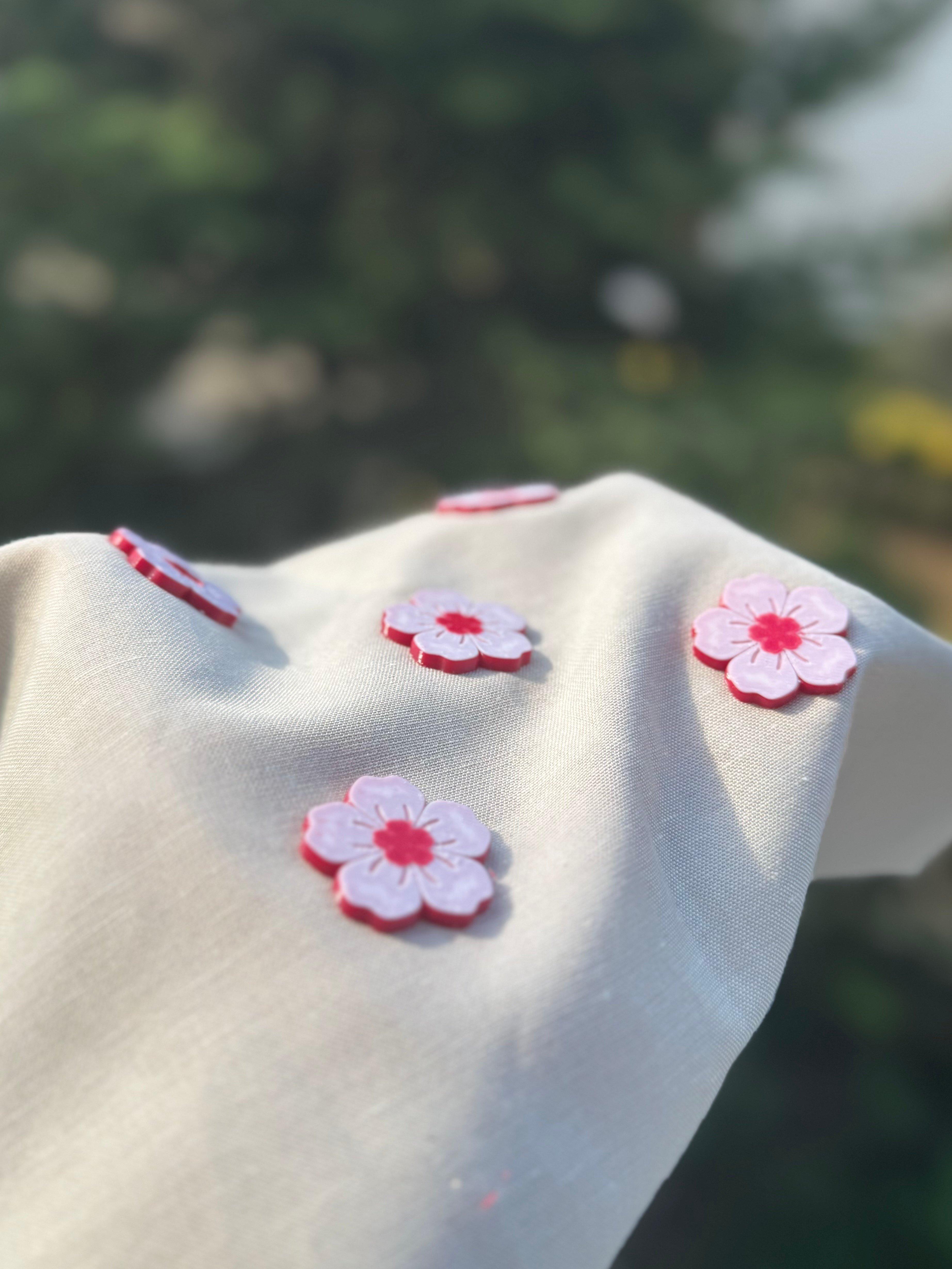 Sakura 3 Boyutlu İtalyan Keten Kumaş