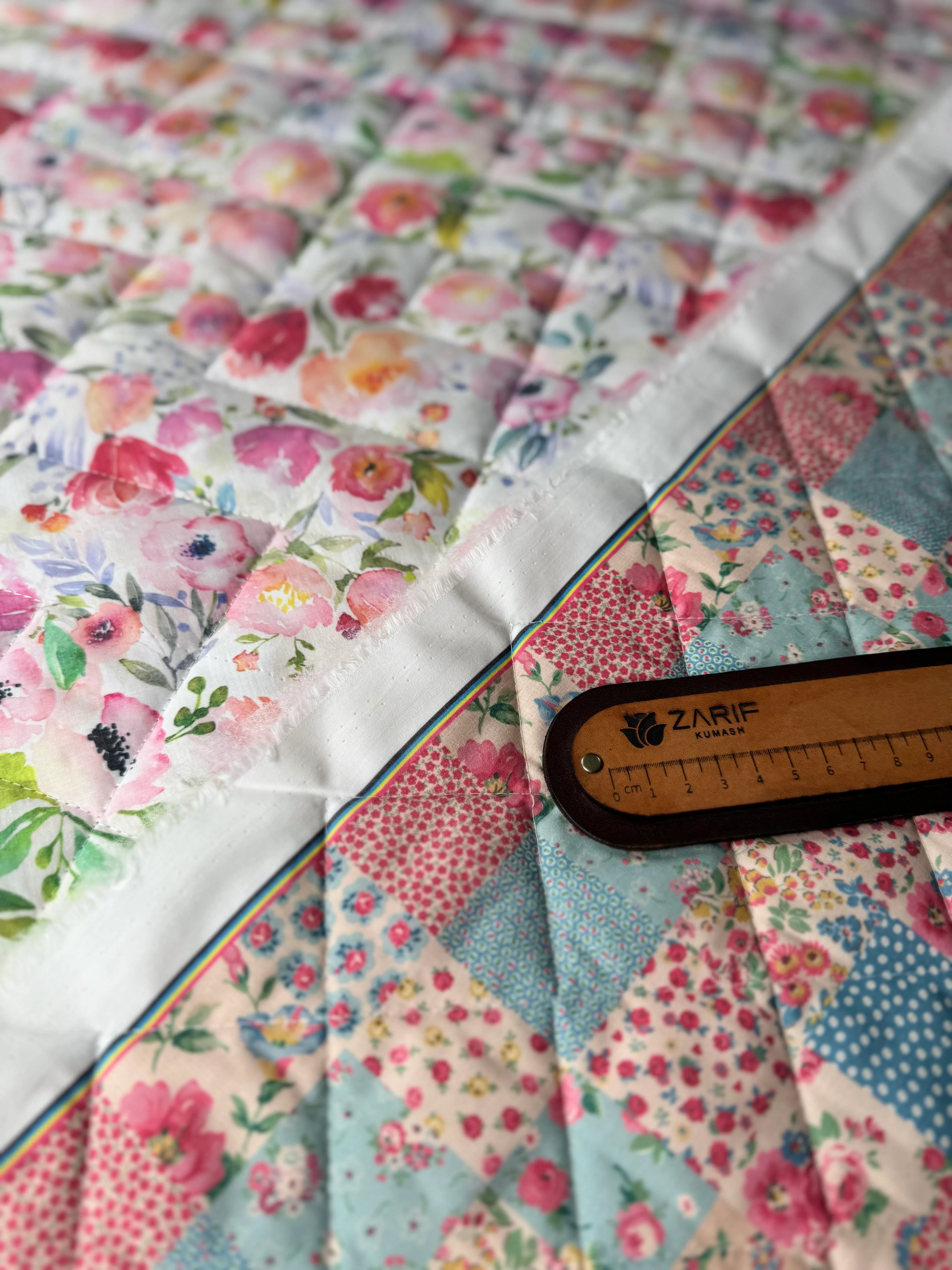 Gül Kurusu / Vintage Kırkyama Çift Taraflı Poplin Kapitone