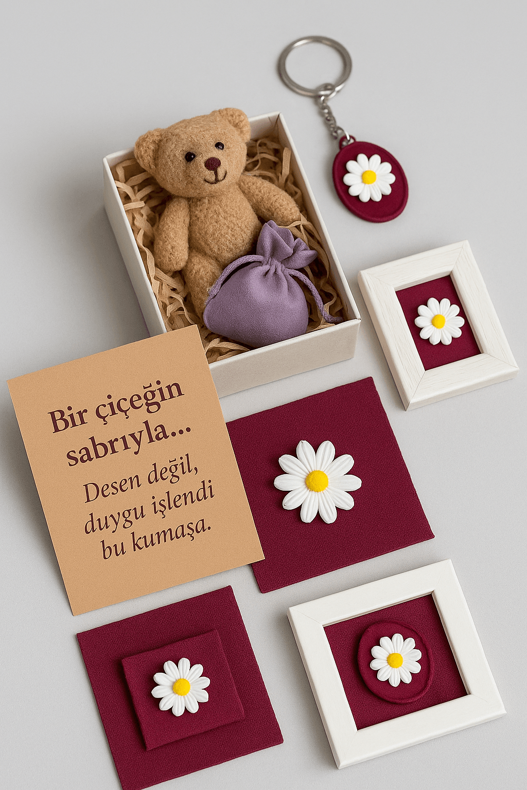 Papatya 3 Boyutlu Duck Keten Kumaş