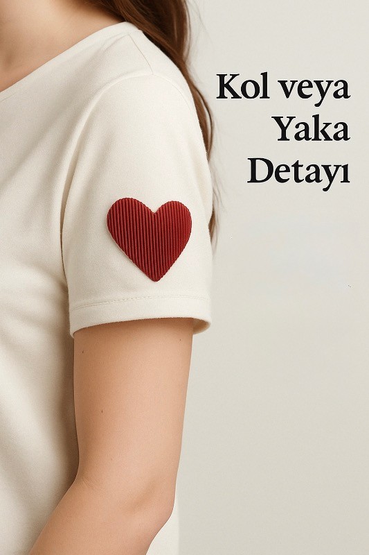 Kalp 3 Boyutlu Keten Kumaş