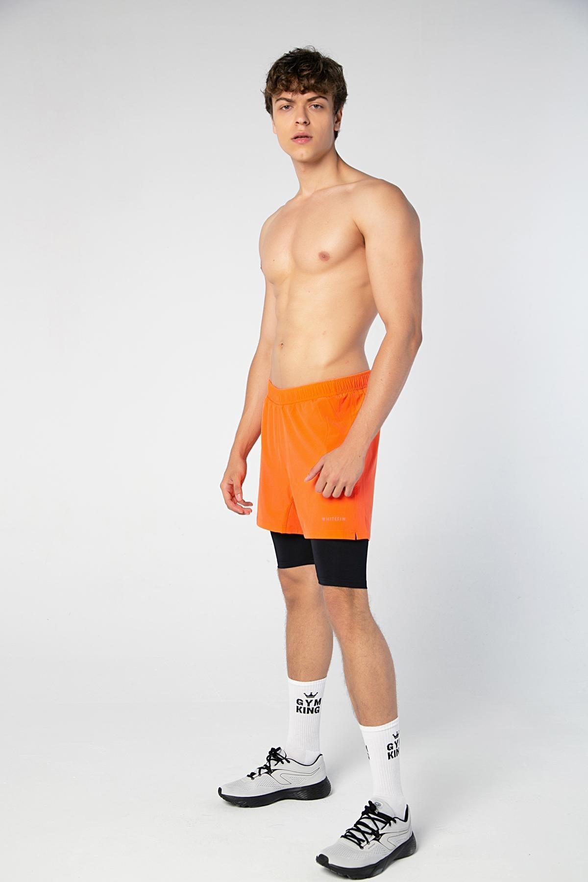 Gym Leggings Shorts Orange