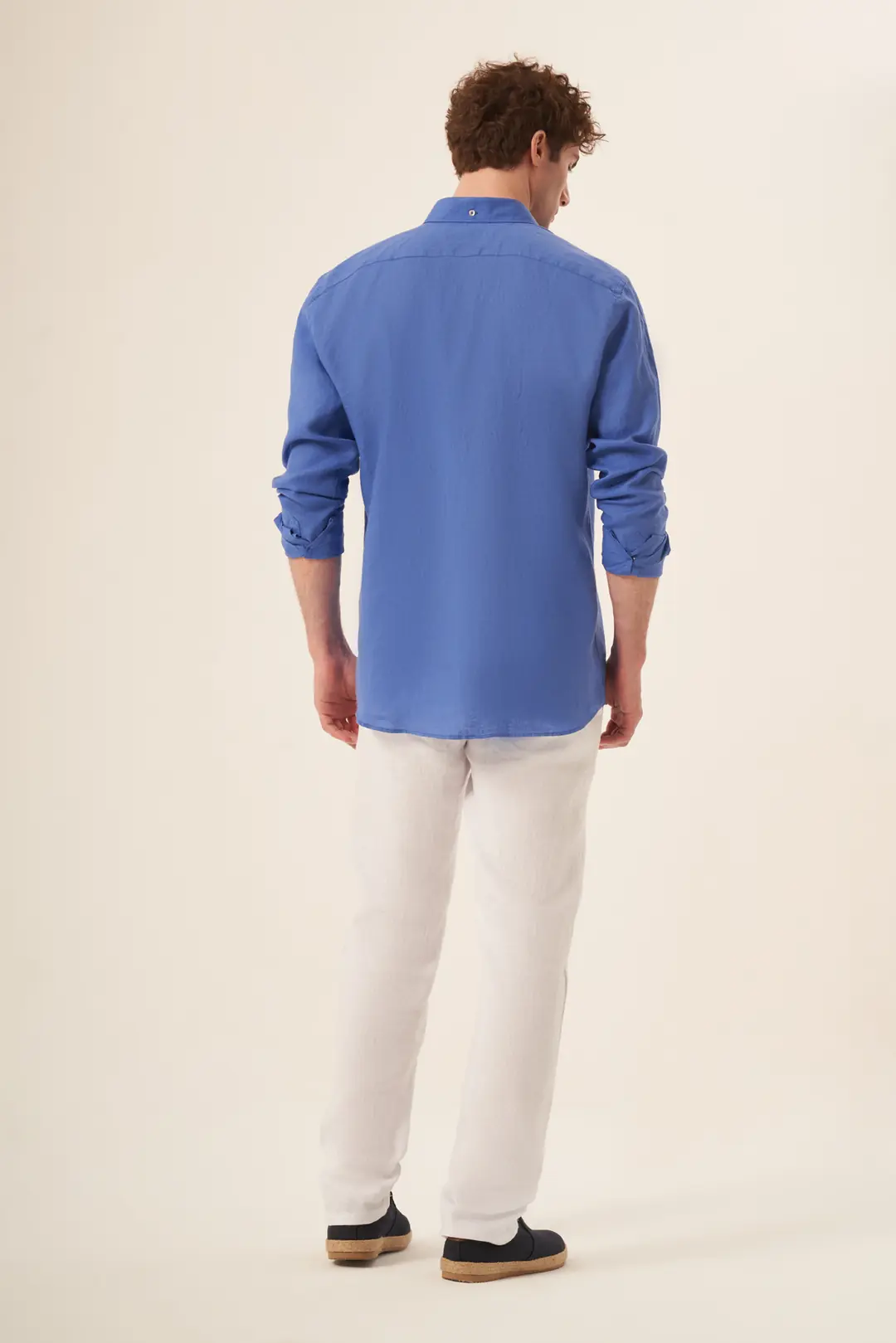 Men's Linen Shirt – Matte Sax Blue