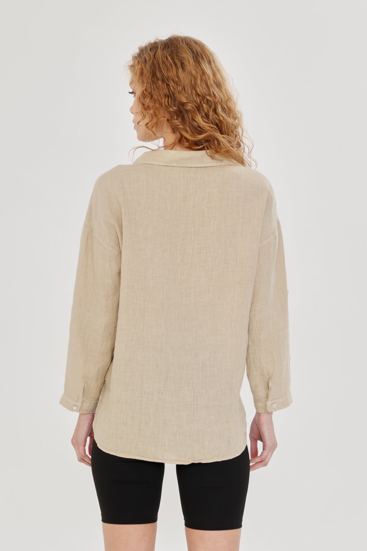 WOMEN'S BEIGE LINEN SHIRT