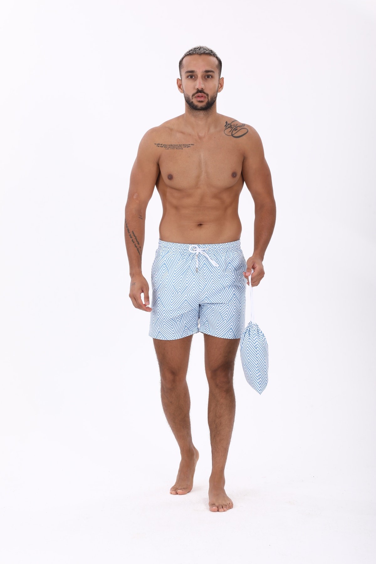 Elastic Waist Bermuda Boardshorts