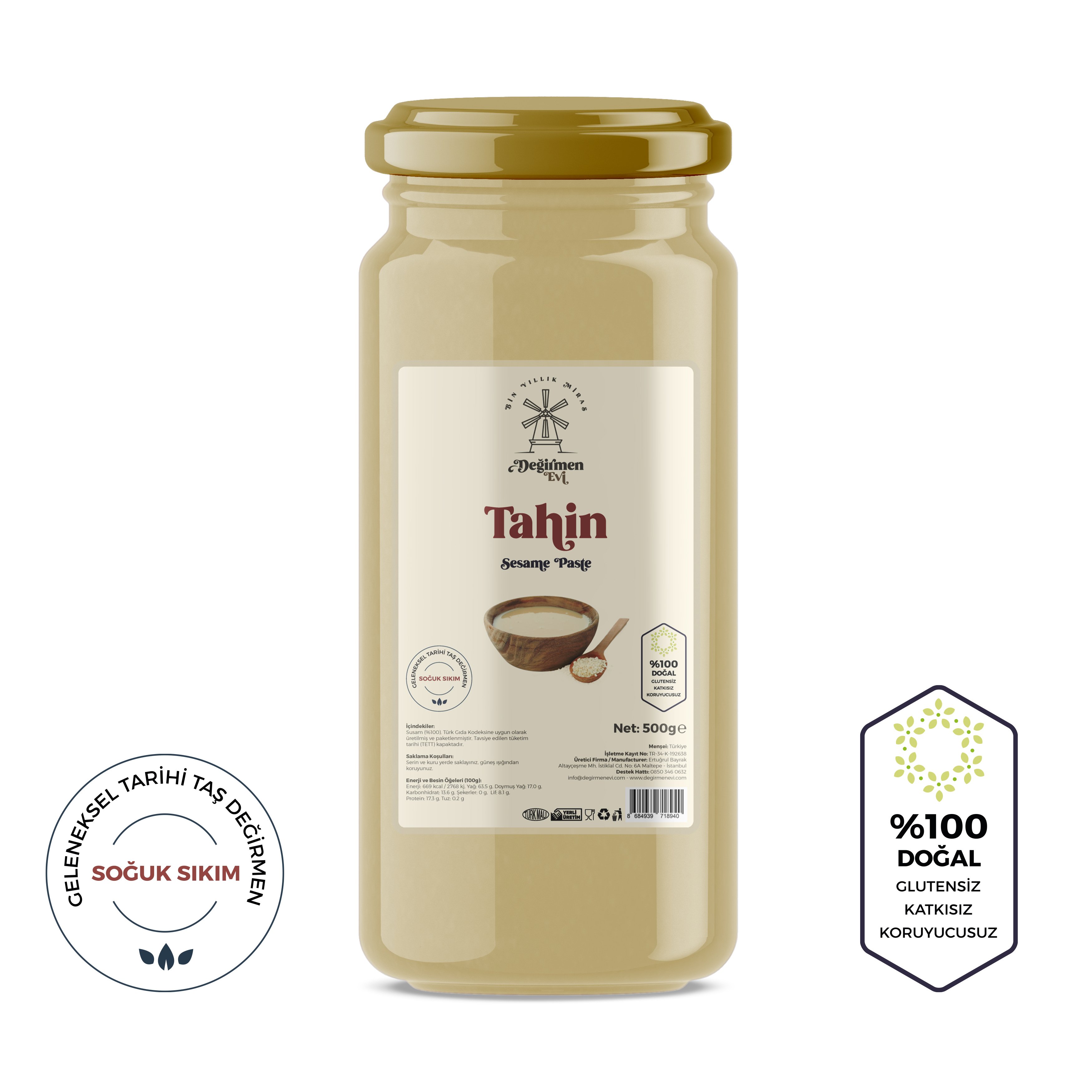 Soğuk Sıkım Değirmen Evi Tahini - 500g