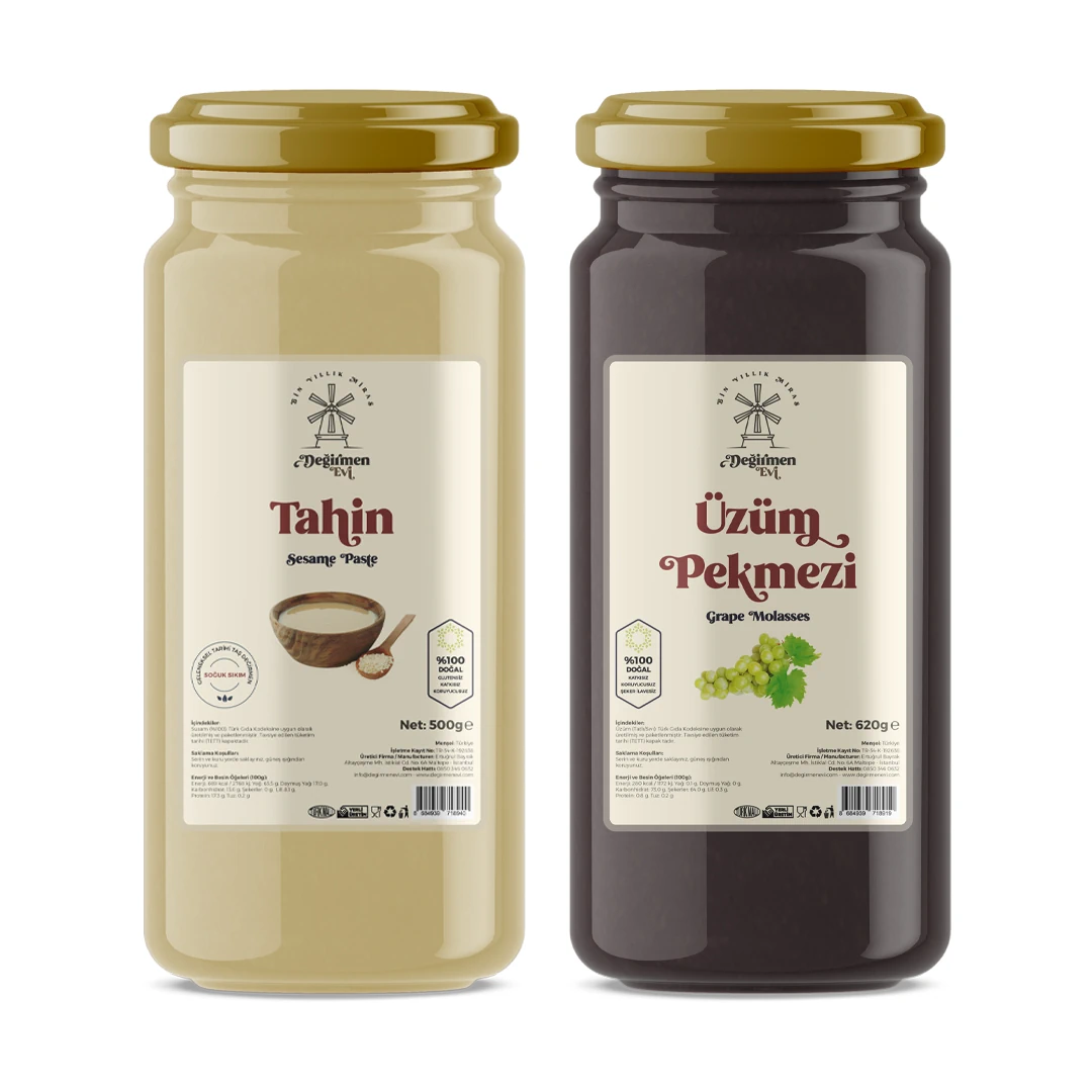 Klasik İkili – Tahin 500 g + Üzüm Pekmezi 620 g