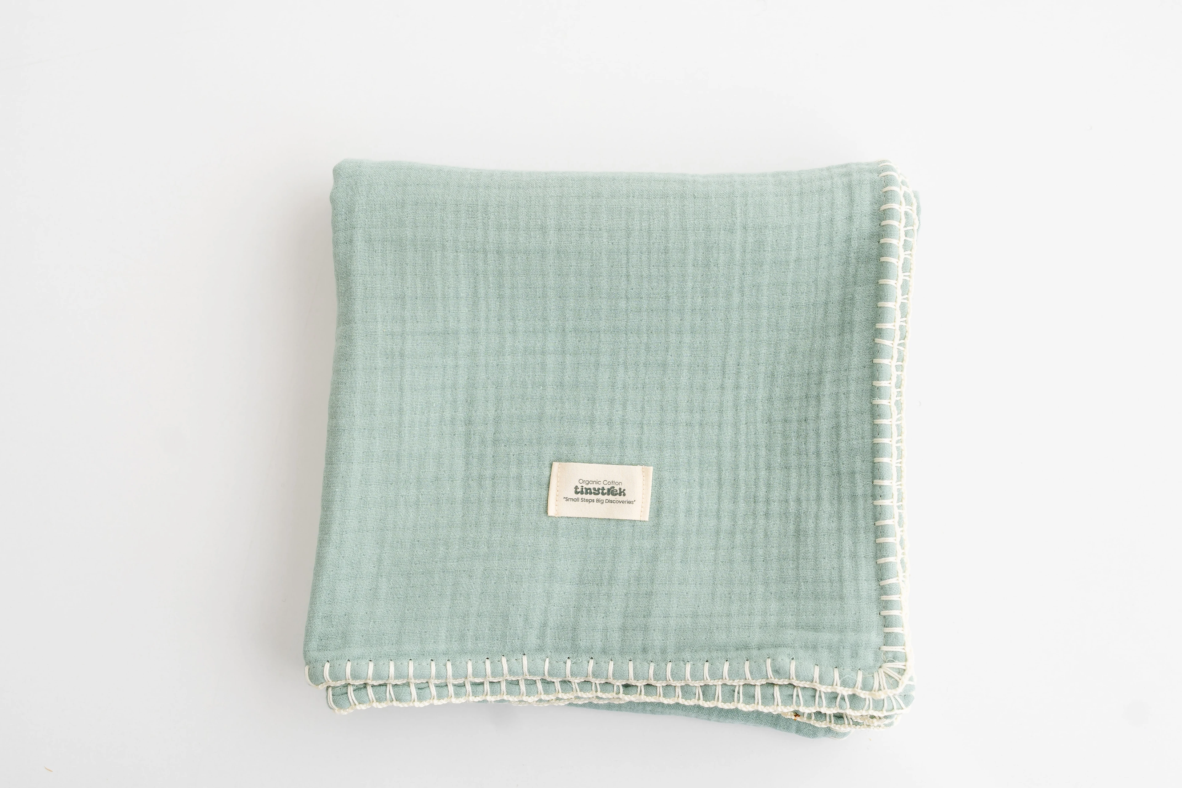 tinytrek %100 Pamuk 4 Katlı Kiremit Bebek Müslin & Çocuk Müslin Battaniye (110*110cm) - yeşil