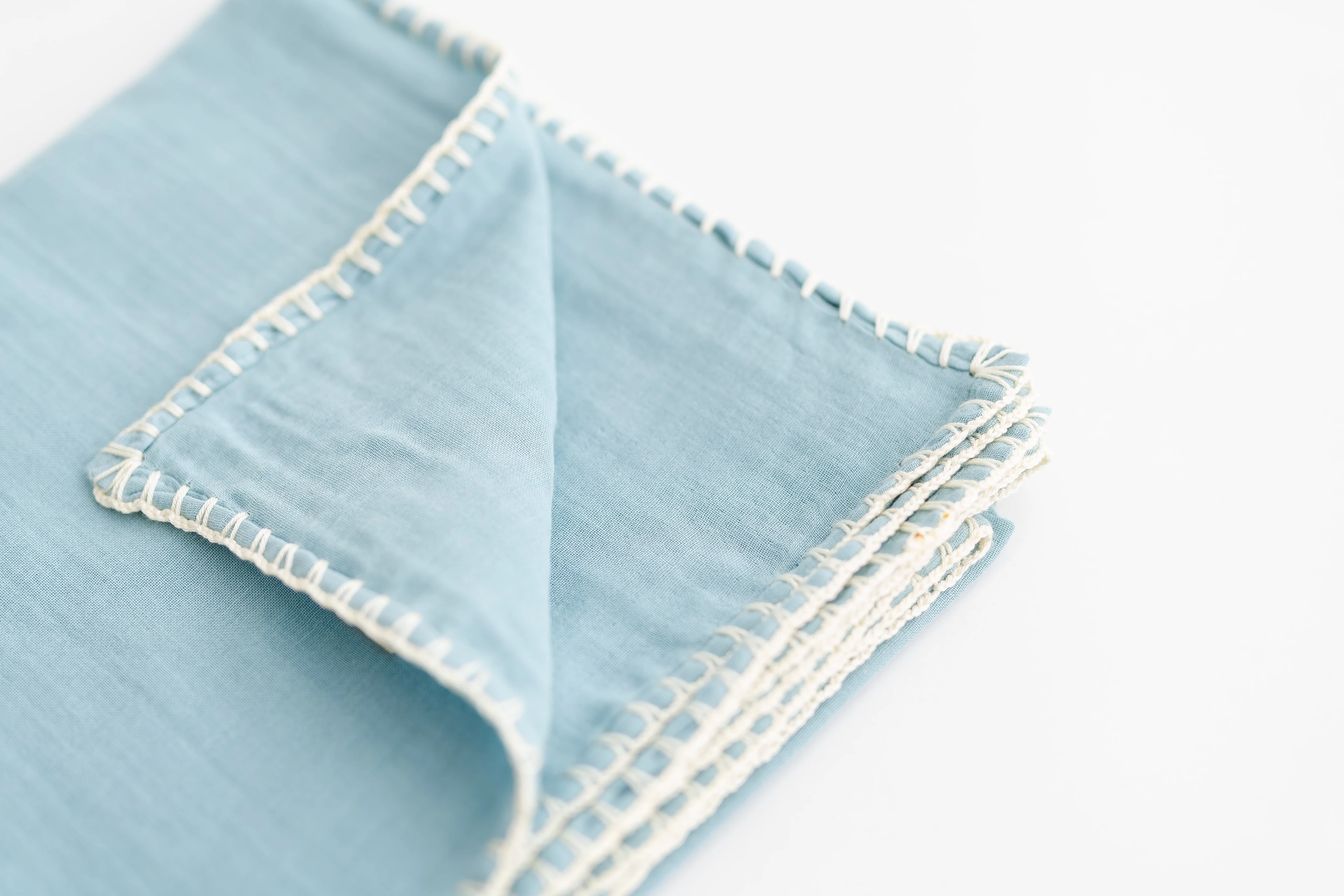 tinytrek %100 Pamuk 2 Katlı Açık Mavi Bebek Müslin & Çocuk Müslin Battaniye (110*110cm)