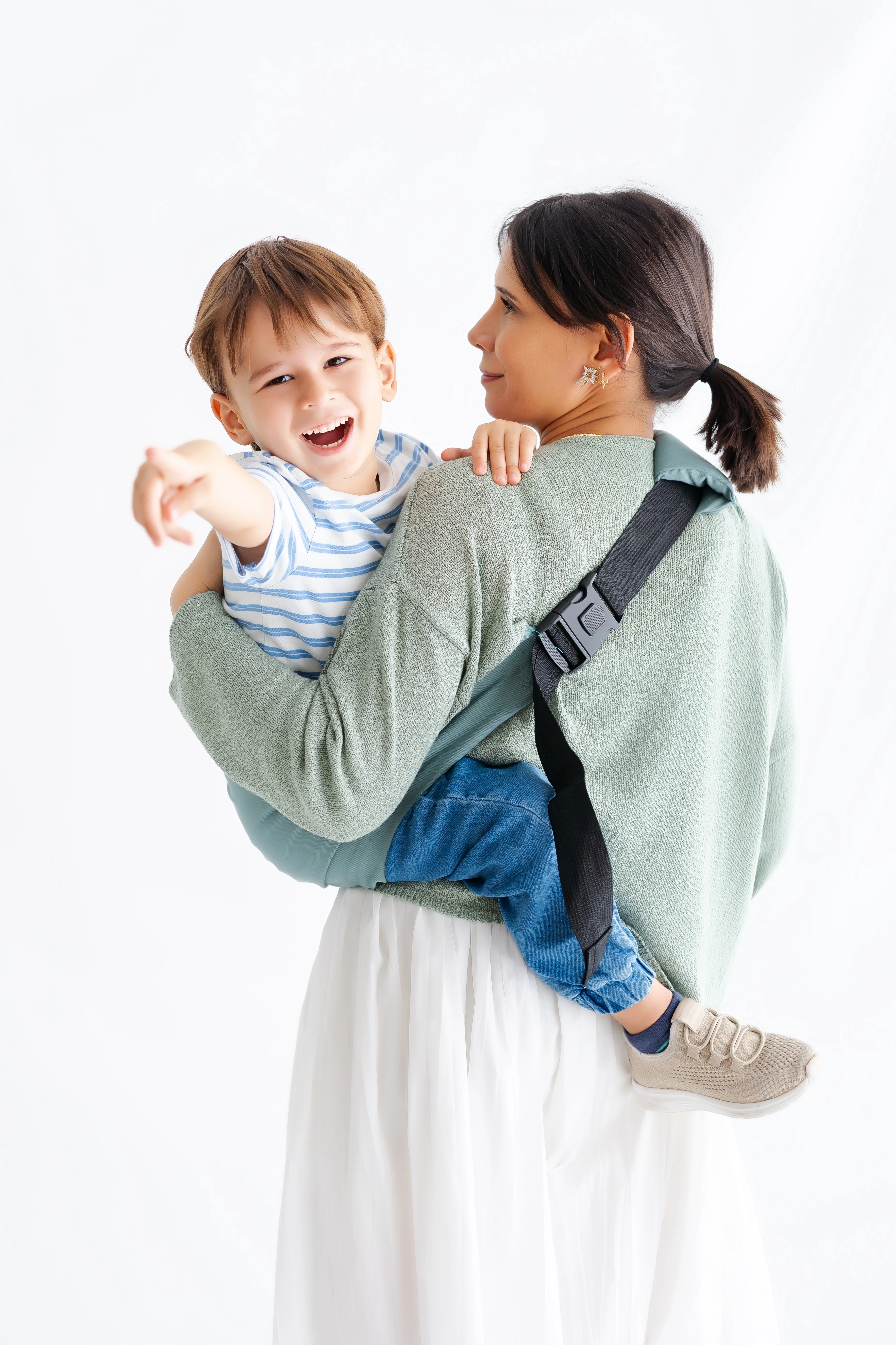 tinytrek Child Carrier-10 Ay-4 Yaş(max 18 kg)Su Yeşili Çocuk Taşıyıcı|Ana Kucağı-Sling-Yan Sling