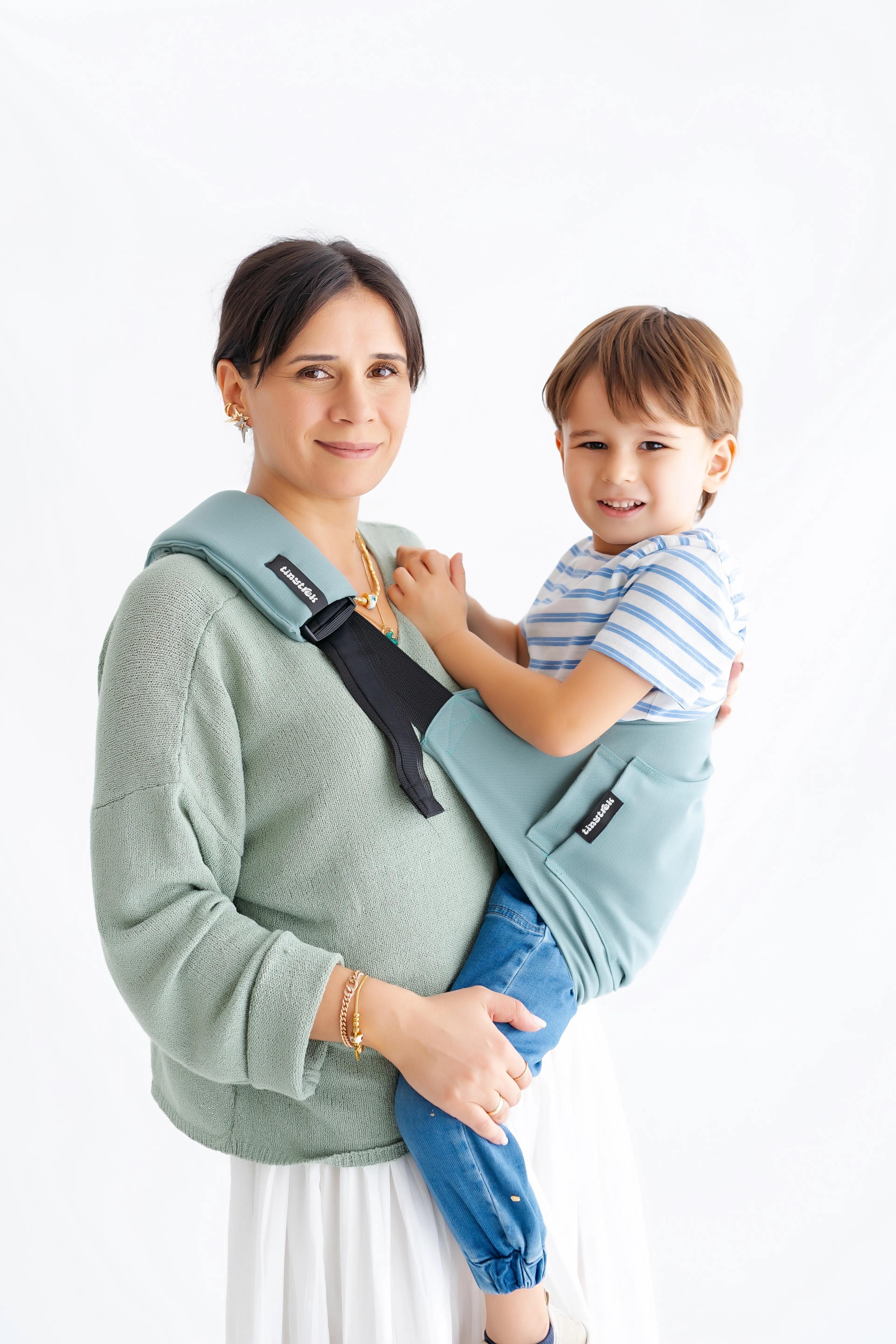 tinytrek Child Carrier-10 Ay-4 Yaş(max 18 kg)Su Yeşili Çocuk Taşıyıcı|Ana Kucağı-Sling-Yan Sling
