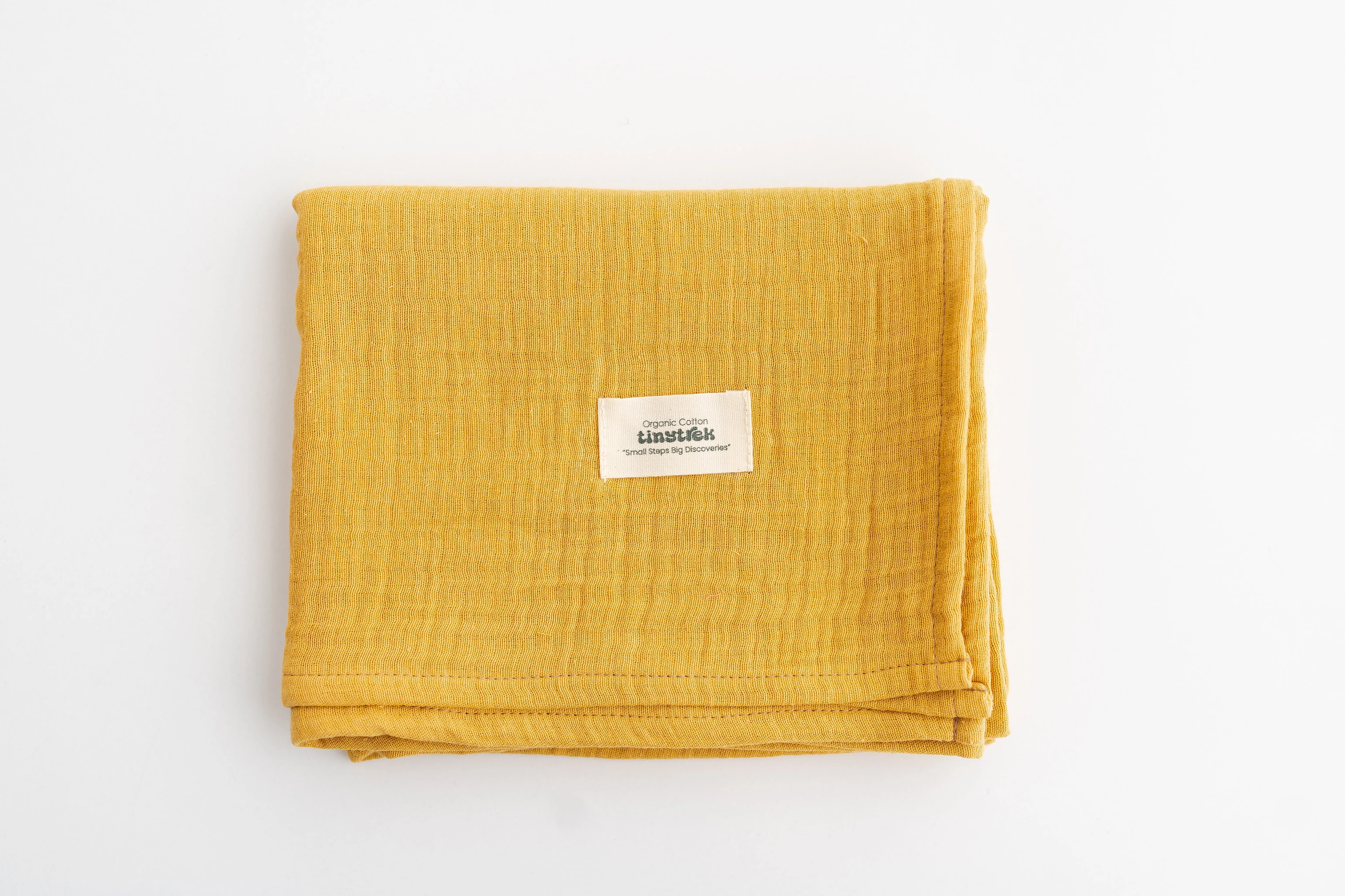 tinytrek %100 Pamuk Tek Katlı Yenidoğan- Bebek - Çocuk Müslin Battaniye (65*85) - hardal