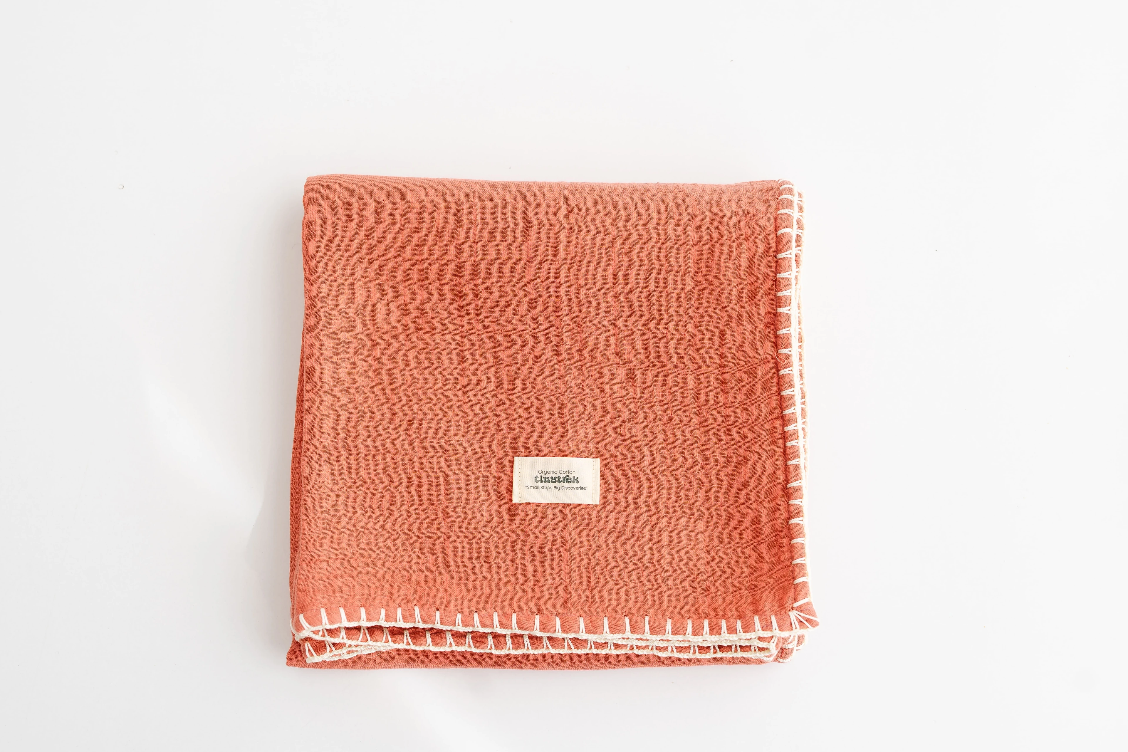 tinytrek %100 Pamuk 4 Katlı Kiremit Bebek Müslin & Çocuk Müslin Battaniye (110*110cm) - kiremit