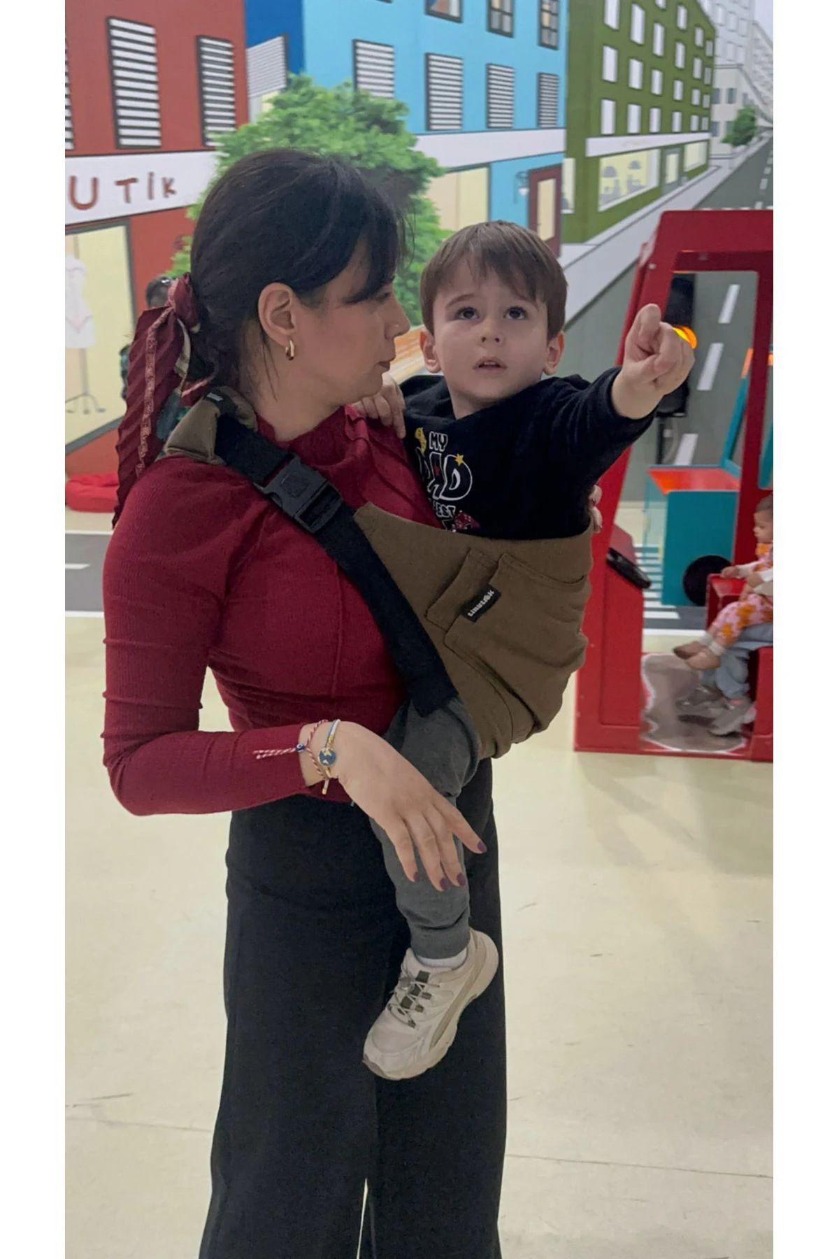 tinytrek Child Carrier-10 Ay-4 Yaş(max 18 kg)Soğuk Kahve Çocuk Taşıyıcı|Ana Kucağı-Sling-Yan Sling