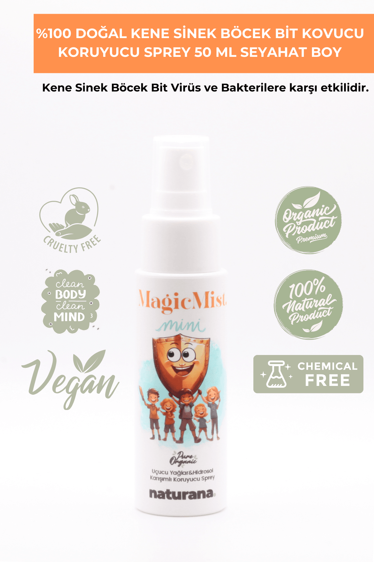 naturana-Magic Mist | Organik Doğal Kene-Sinek-Böcek-Bit Kovucu ve Koruyucu Sprey 50ml.