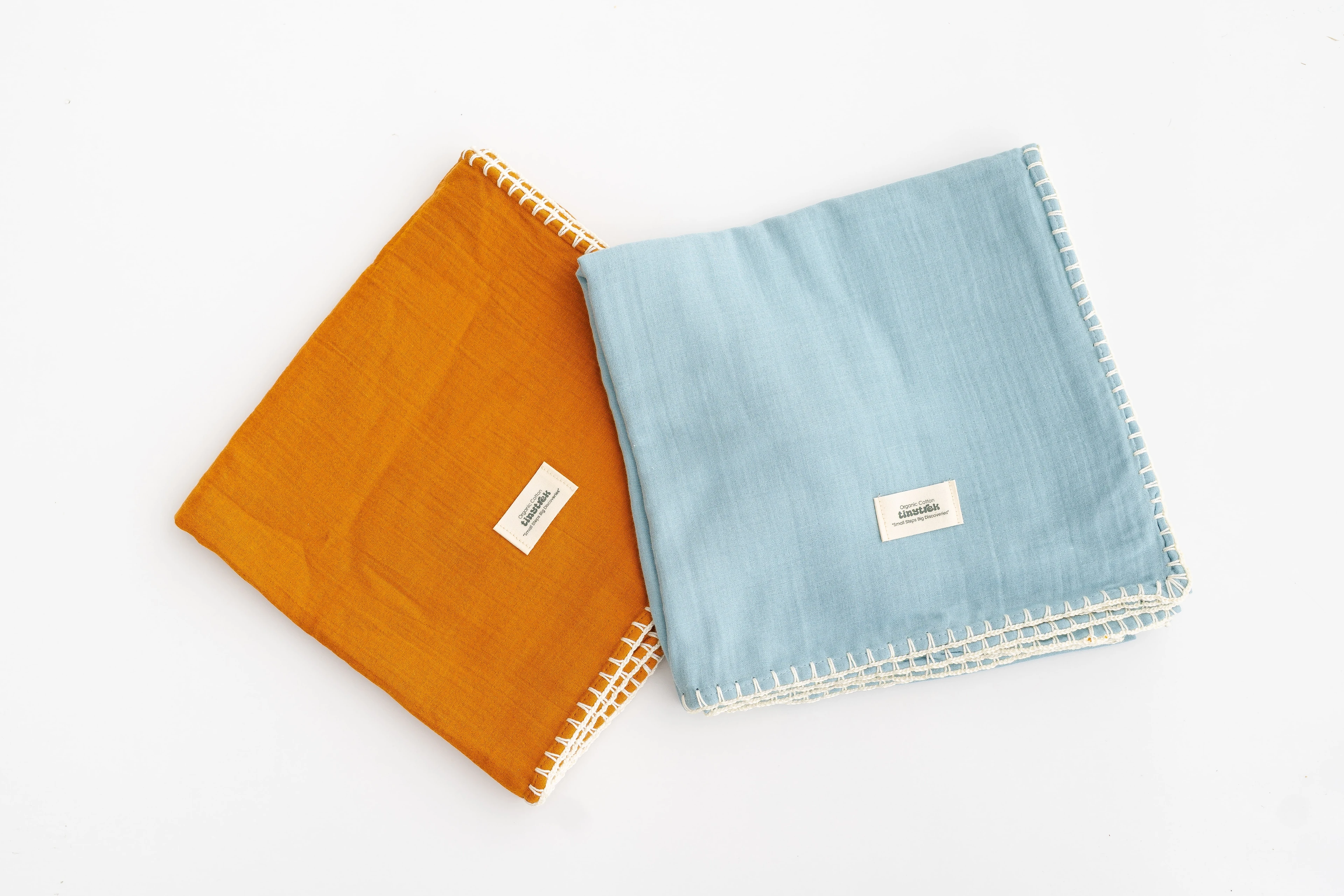 tinytrek %100 Pamuk 2 Katlı Açık Mavi Bebek Müslin & Çocuk Müslin Battaniye (110*110cm)