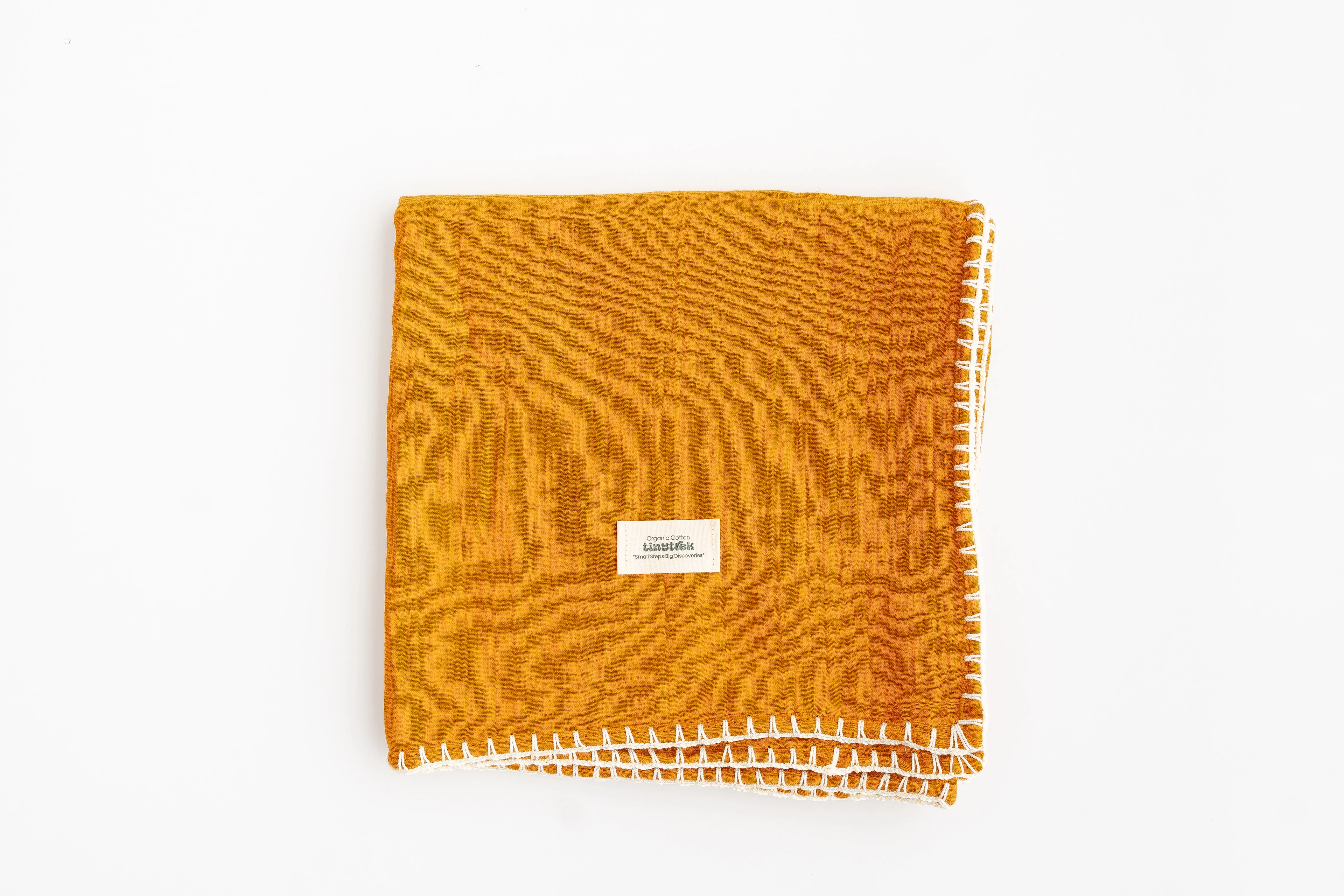 tinytrek %100 Pamuk 2 Katlı Açık Mavi Bebek Müslin & Çocuk Müslin Battaniye (110*110cm) - camel