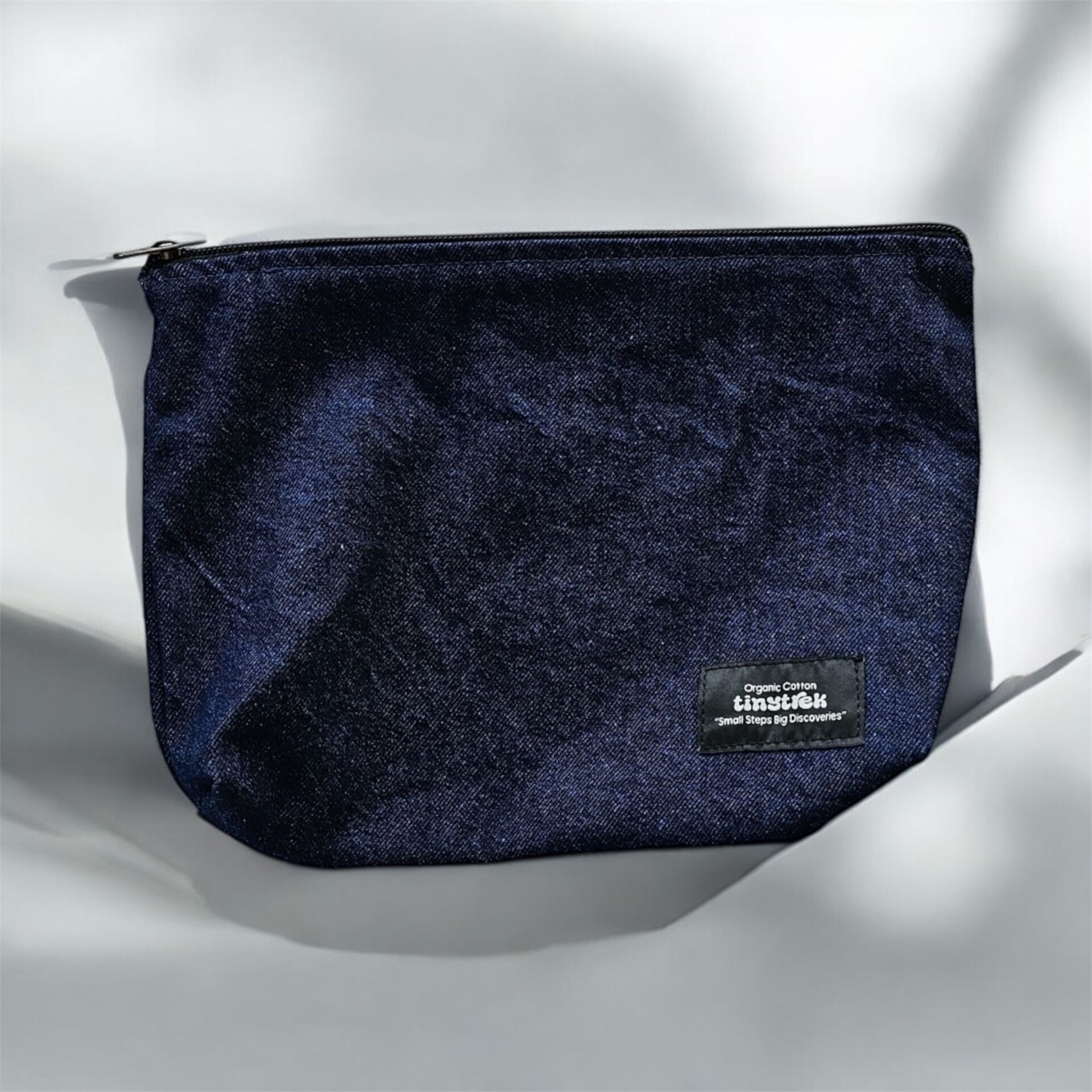 tinytrek %100 Pamuk Fermuarlı Denim Organizer Çanta - Makyaj Çantası - Seyahat Çantası