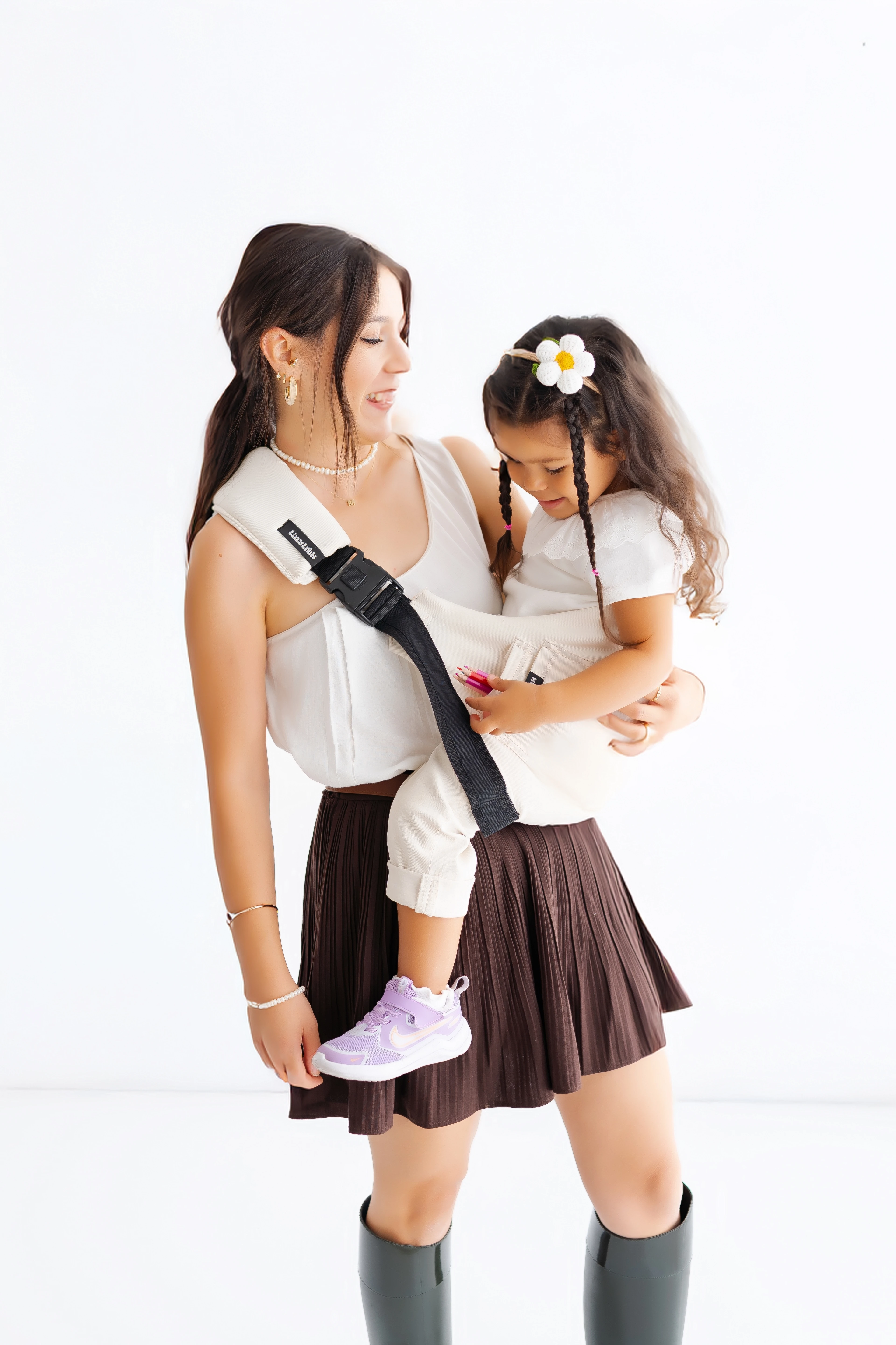 tinytrek Child Carrier-10 Ay-4 Yaş(max 18 kg)Kırık Beyaz Çocuk Taşıyıcı|Ana Kucağı-Sling-Yan Sling