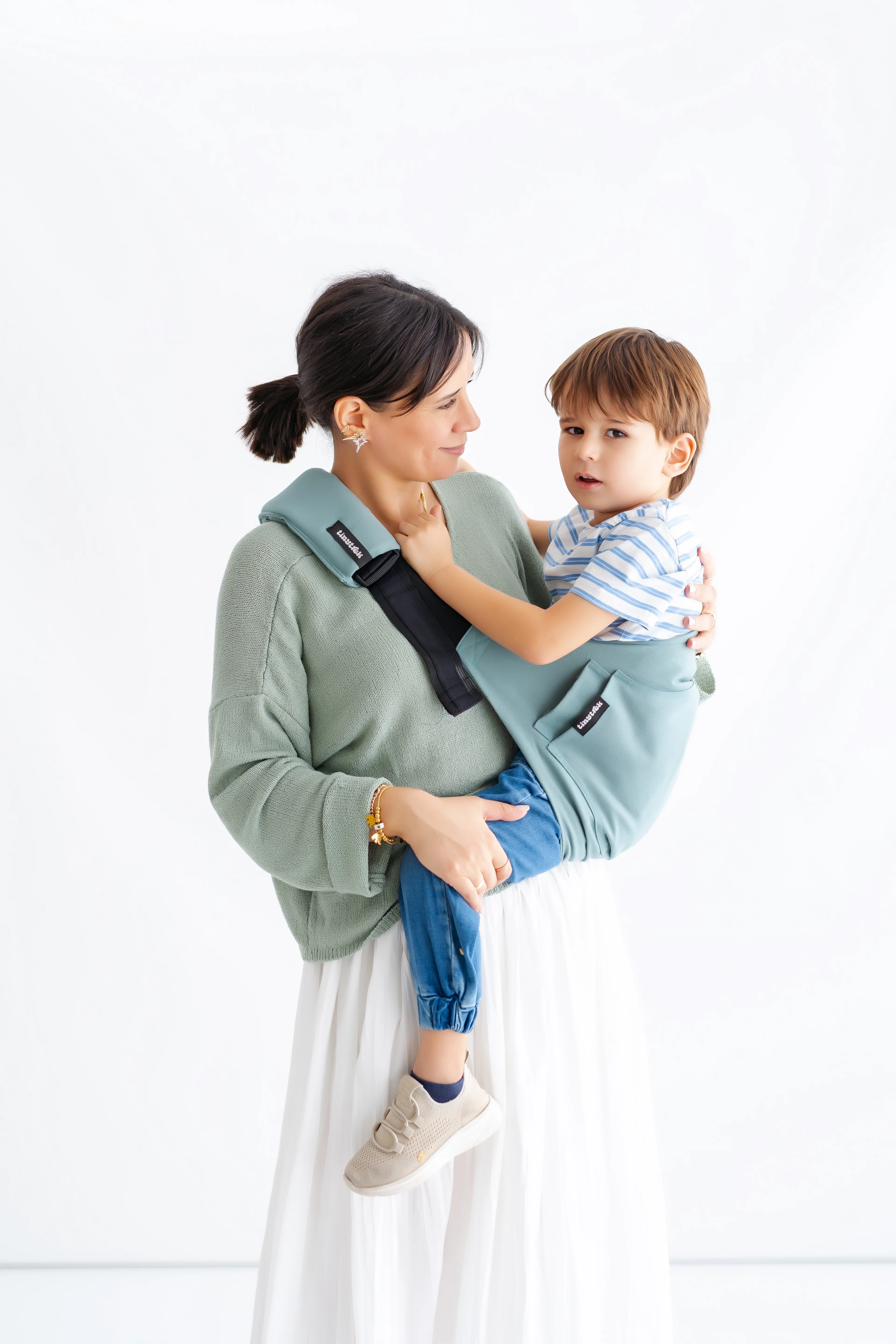 tinytrek Child Carrier-10 Ay-4 Yaş(max 18 kg)Su Yeşili Çocuk Taşıyıcı|Ana Kucağı-Sling-Yan Sling