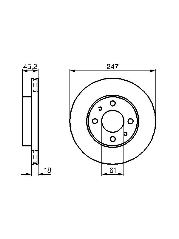ON FREN DISKI HAVALI NISSAN ALMERA 95-00 (247X4) (2 ADET) image