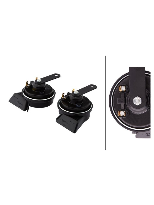 KORNA,12V,SIYAH,ELEKTRIKLI,400HZ,500HZ,110DB,YUKSEK SES,DUSUK SES,MERCEDES-BENZ image