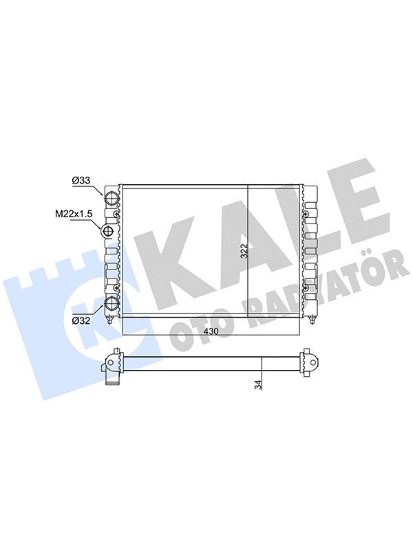 MOTOR SU RADYATORU GOLF III JETTA MEKANIK SANZIMAN 430x322x34 image