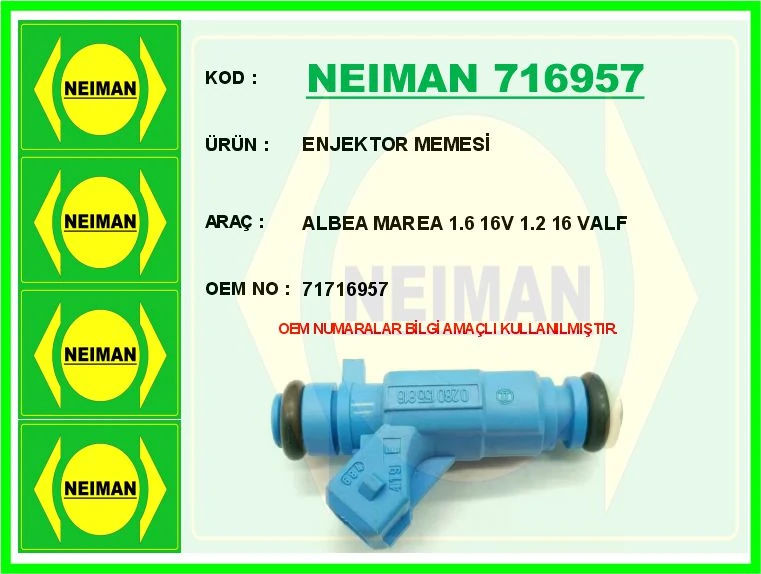 ENJEKTOR MEMESİ ALBEA MAREA 1.6 165 1.2 16 VALF 71716957 image