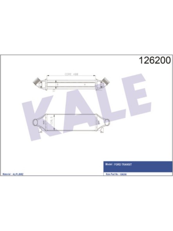 TURBO INTERKOLL RADYATORU TRANSIT V184 2,4TDCI 135PS / 140PS 01>06 V347 06>07 A,CEKER image