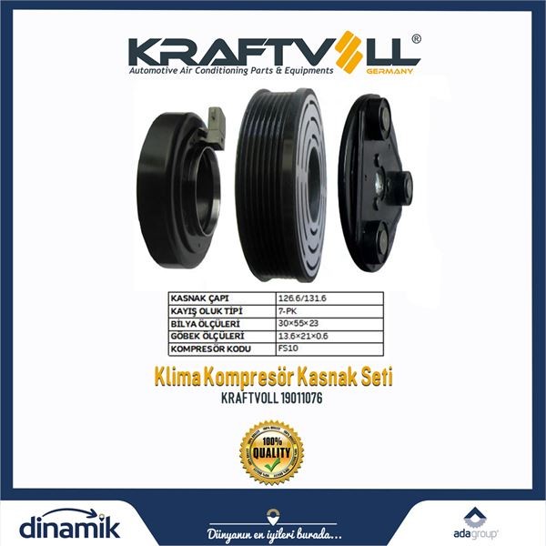 KLIMA KOMPRESOR KASNAK SETI FORD TRANSIT V184 01>06 7.PK SET 12.V image