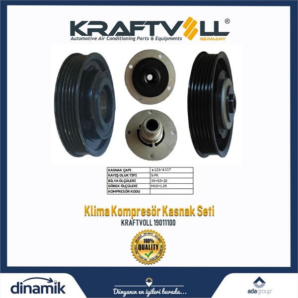 KLIMA KOMPRESOR KASNAK SETI HYUNDAI ACCENT BLUE BENZINLI 5PK image