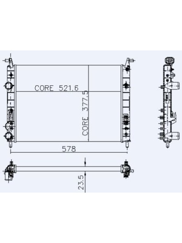 MOTOR RADYATOR PALIO 1,2 ALBEA 1,2 / 1,6 KLIMALI (2 SIRA AL+PL SISTEM) / (522X378X23,5) image