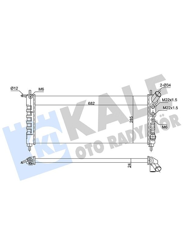 MOTOR SU RADYATORU (KLIMALI) MANUEL X10XE X12XE CORSA B (MT) MEKANIK (682X285X24) image