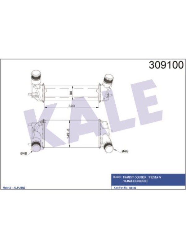 TURBO INTERCOOLER RADYATORU COURIER 14 /> FIESTA 13 /> B MAX 12 /> 1,0 ECOBOOST image