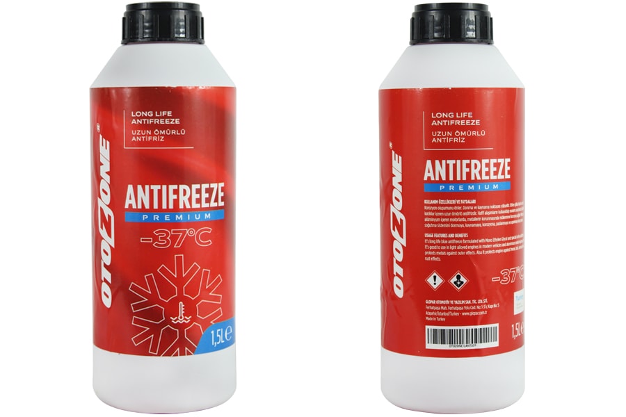 ANTİFRİZ 1.5 LT -37 C KIRMIZI LONG LİFE KOLI 12 AD ORGANIK (12 ADET) image