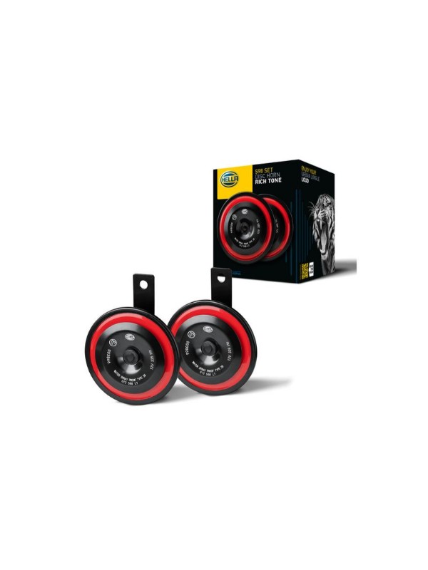 KORNA,12V,KIRMIZI/SIYAH,ELEKTRIKLI,335HZ,400HZ,115DB,DUSUK SES,YUKSEK SES,UNIVERSAL image