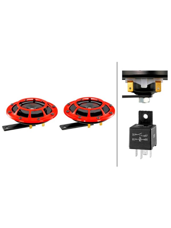 KORNA 300-500HZ - 66W - 12V (118DB) YUKSEK TON 125MM (TAKIM) image