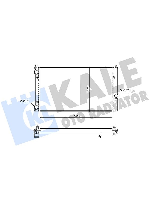 MOTOR SU RADYATORU GOLF III MEKANIK SANZIMAN 525x322x34 image