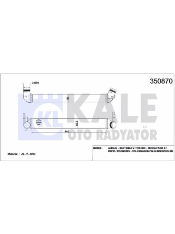 TURBO RADYATORU POLO 09> AUDI A1 10>15 IBIZA IV 08> TOLEDO IV 12> FABIA II 10>14 RAPID 12> ROOMSTER image