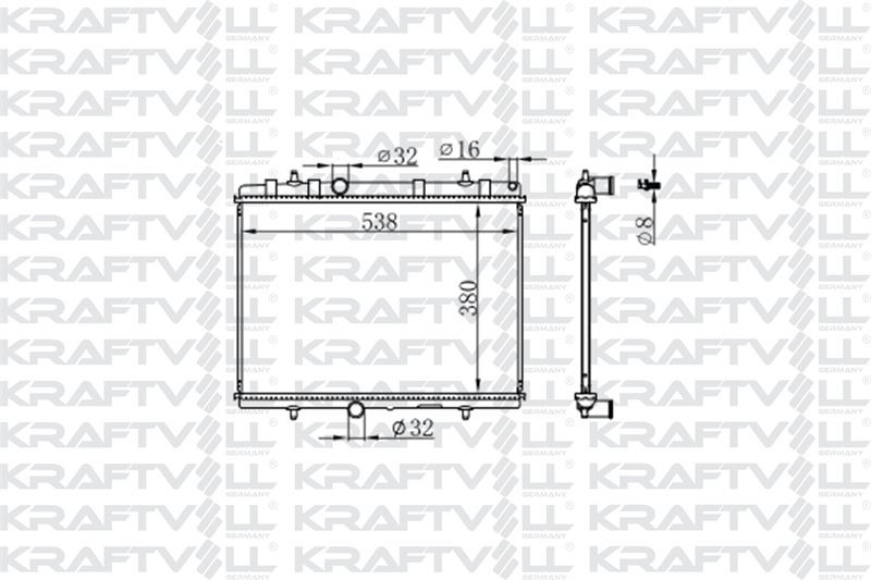 MOTOR SU RADYATORU P307 YM P3008 RCZ PARTNER TEPE BERLINGO III P308 P500 (380*538*16) BRAZING (MT) image