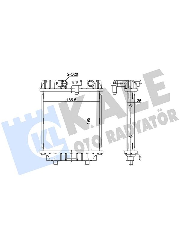 MOTOR SU EK RADYATORU SOL A1 A3 GOLF VII JETTA PASSAT LEON SUPERB 13>> [BRAZING] [215X188X26] image