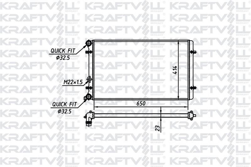 MOTOR SU RADYATORU (MEKANIK) GOLF IV BORA OCTAVIA 1,6 AKL BCB BFQ 97>05 (650*414*22) image