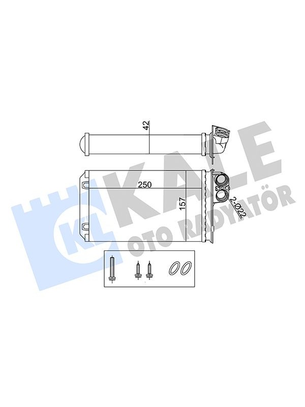 KALORIFER RADYATORU P406 1,6 / 1,8 / 2,0 16V 00 04 (248×158×42) image