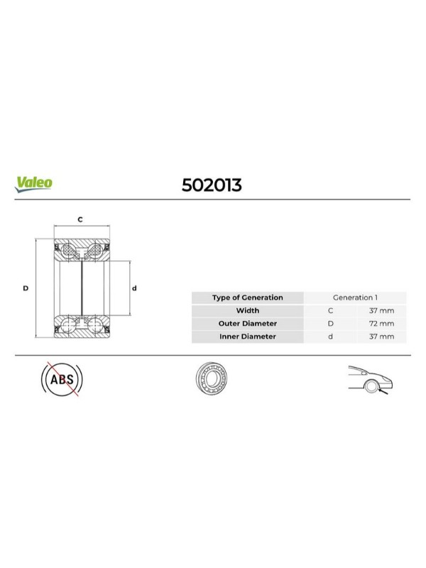 ON TEKER RULMANI DOBLO BRAVA BRAVO LINEA MAREA TEMPRA TIPO 90>ABS SIZ 37mm R19 MEGANE I (BAH0094) image