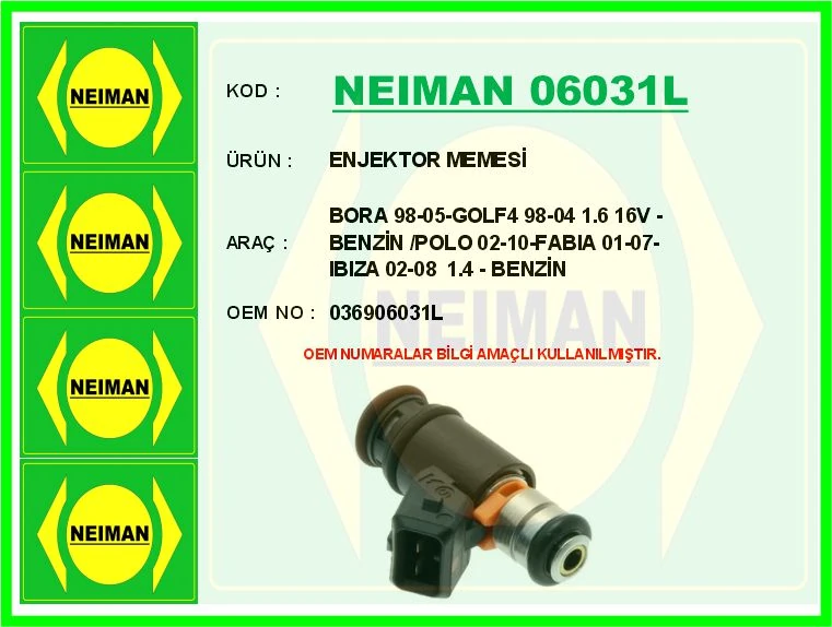 ENJEKTOR MEMESİ BORA 1998-2005-GOLF4 1998-2004 1.6 165 - BENZİN /POLO 2002-2010-FABIA image