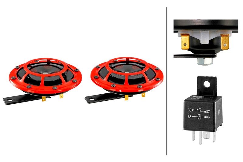 KORNA 300-500HZ - 66W - 12V (118DB) YUKSEK TON 125MM (TAKIM) image