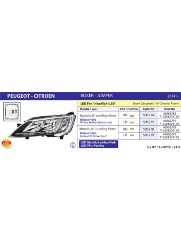 FAR SOL (LED MOTORLU) BALLAST HARIC JUMPER III DUCATO III BOXER III 14> image