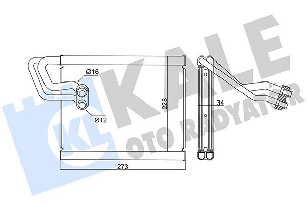 EVAPORATOR HYUNDAI I20 08<14 (VALFSIZ) [BRAZING AL/AL] [228X273X34] image